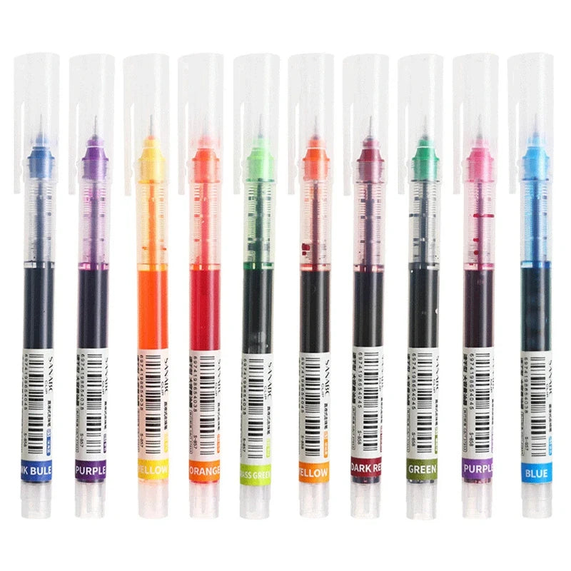 FAST DRYING 10pcs/set 0.5mm Roller Pen Black/Red/Blue ink - ARTORIA