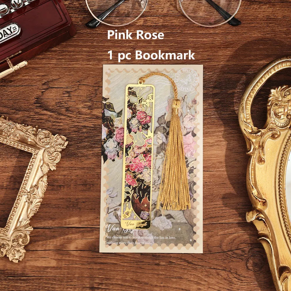 Metallic Floral Bookmark with Tassel – Elegant Gift for Readers & Creatives - ARTORIA