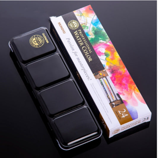 Solid Watercolor Paints in Iron Box - ARTORIA
