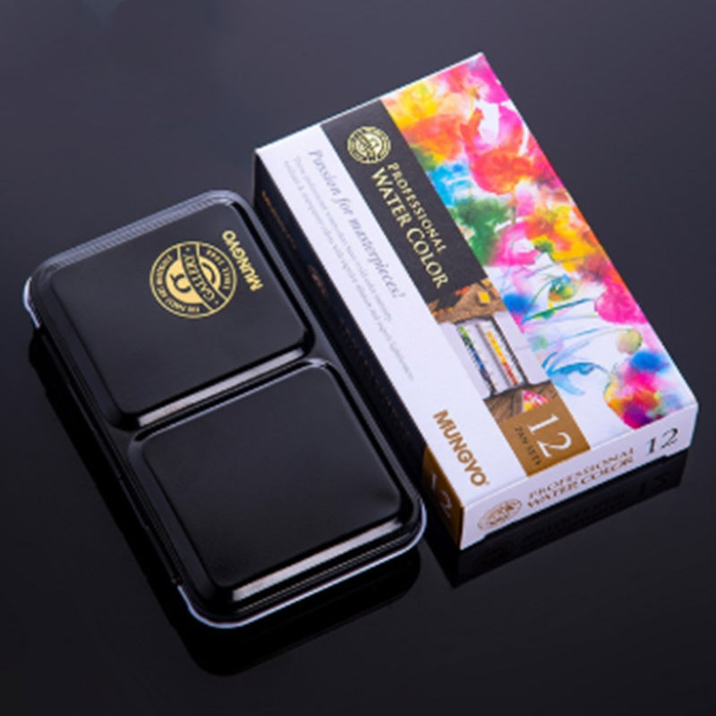 Solid Watercolor Paints in Iron Box - ARTORIA