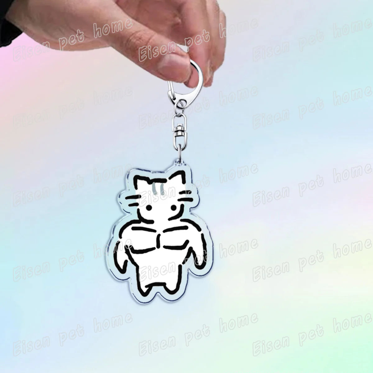 Kawaii Strawberry Cat Keychain – Cute Cartoon Kitten Bag Charm, Funny Meme Gift for Fans - ARTORIA