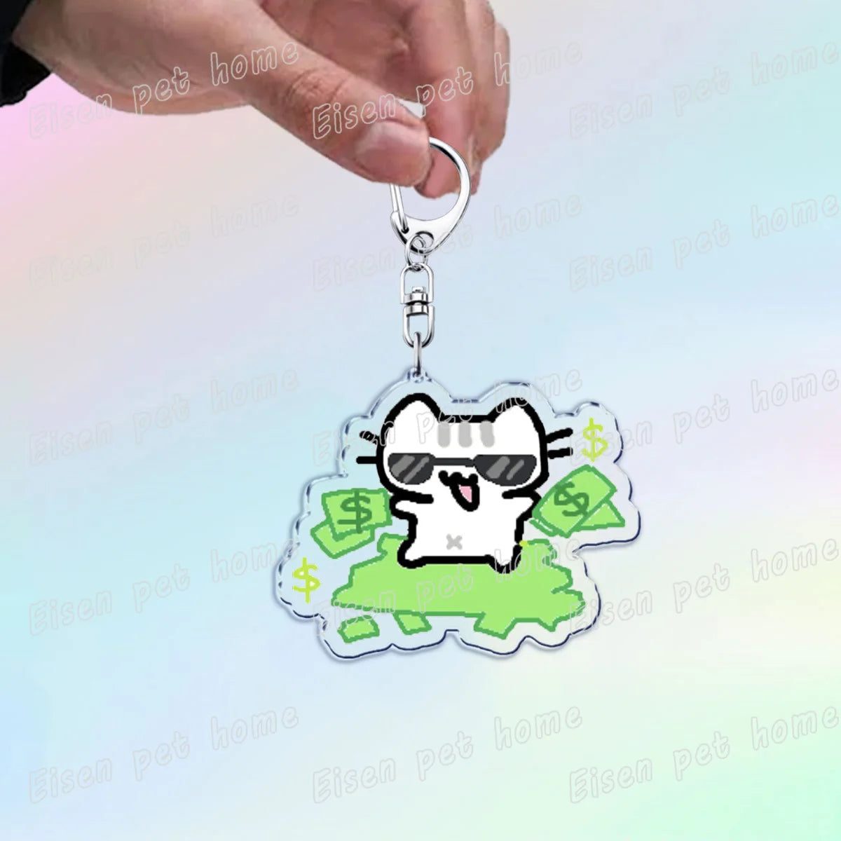 Kawaii Strawberry Cat Keychain – Cute Cartoon Kitten Bag Charm, Funny Meme Gift for Fans - ARTORIA