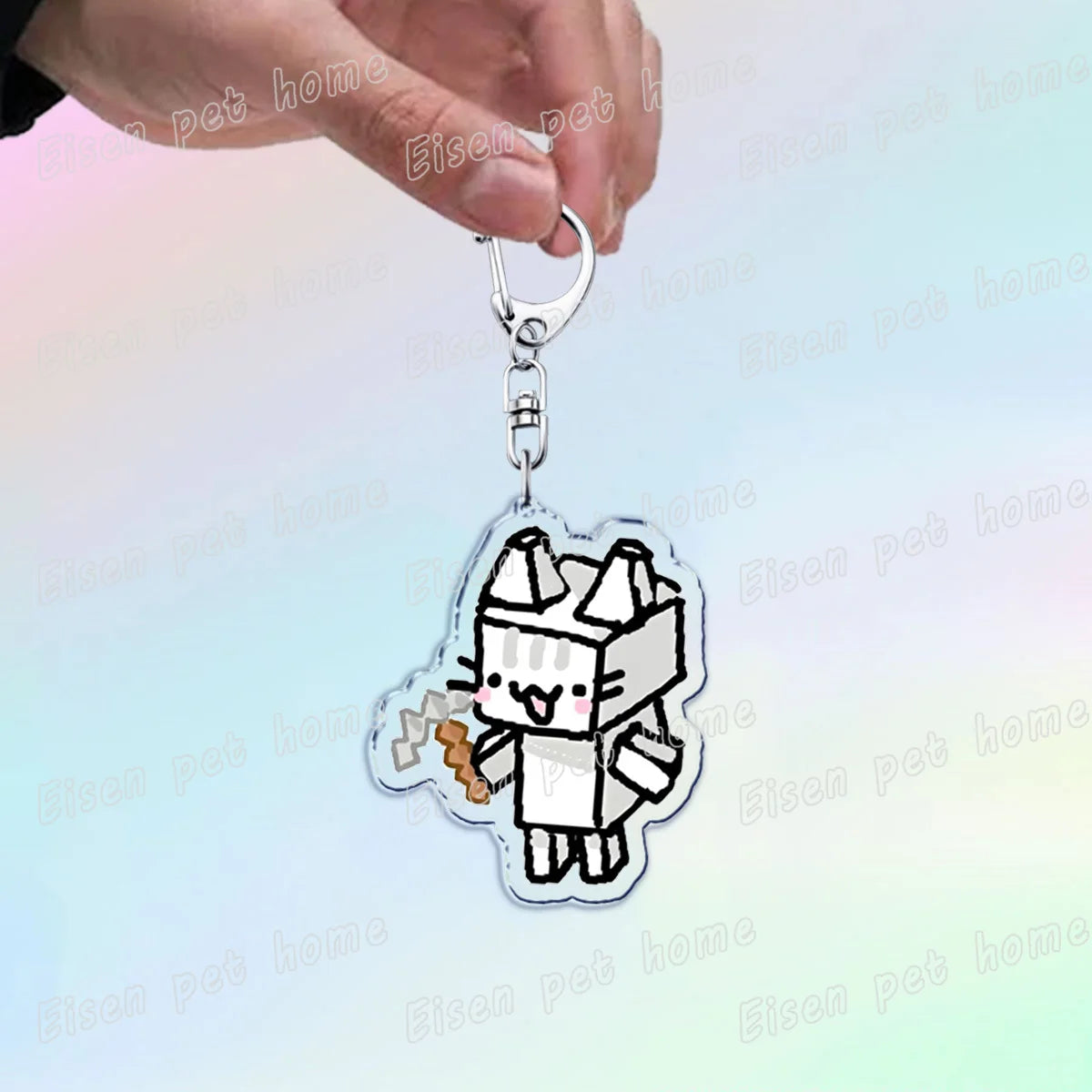 Kawaii Strawberry Cat Keychain – Cute Cartoon Kitten Bag Charm, Funny Meme Gift for Fans - ARTORIA