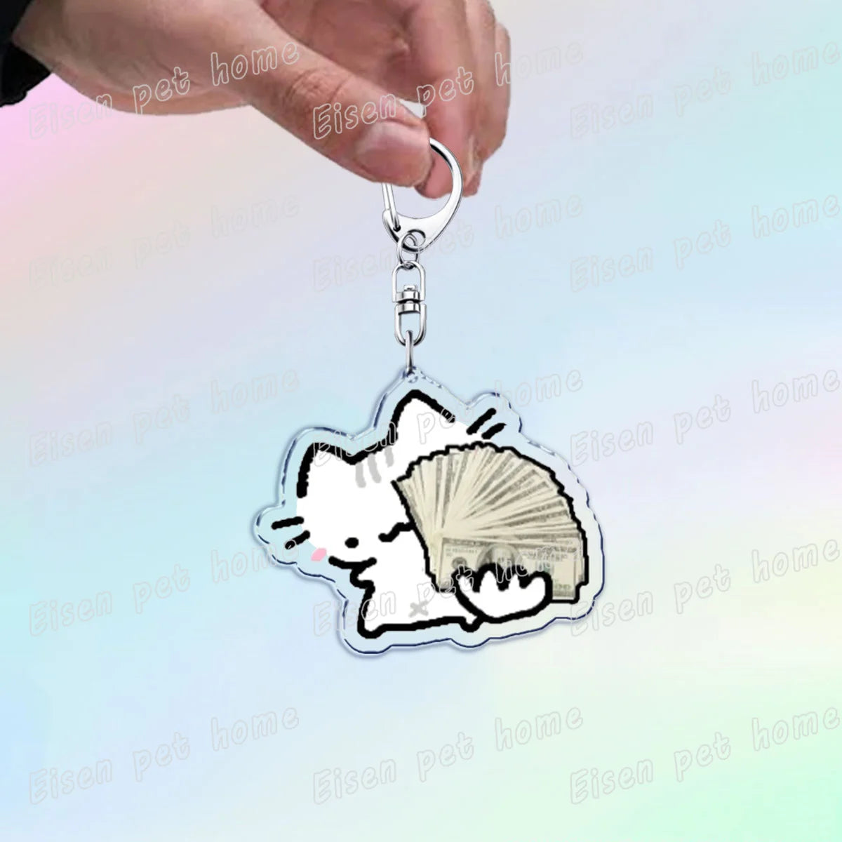 Kawaii Strawberry Cat Keychain – Cute Cartoon Kitten Bag Charm, Funny Meme Gift for Fans - ARTORIA
