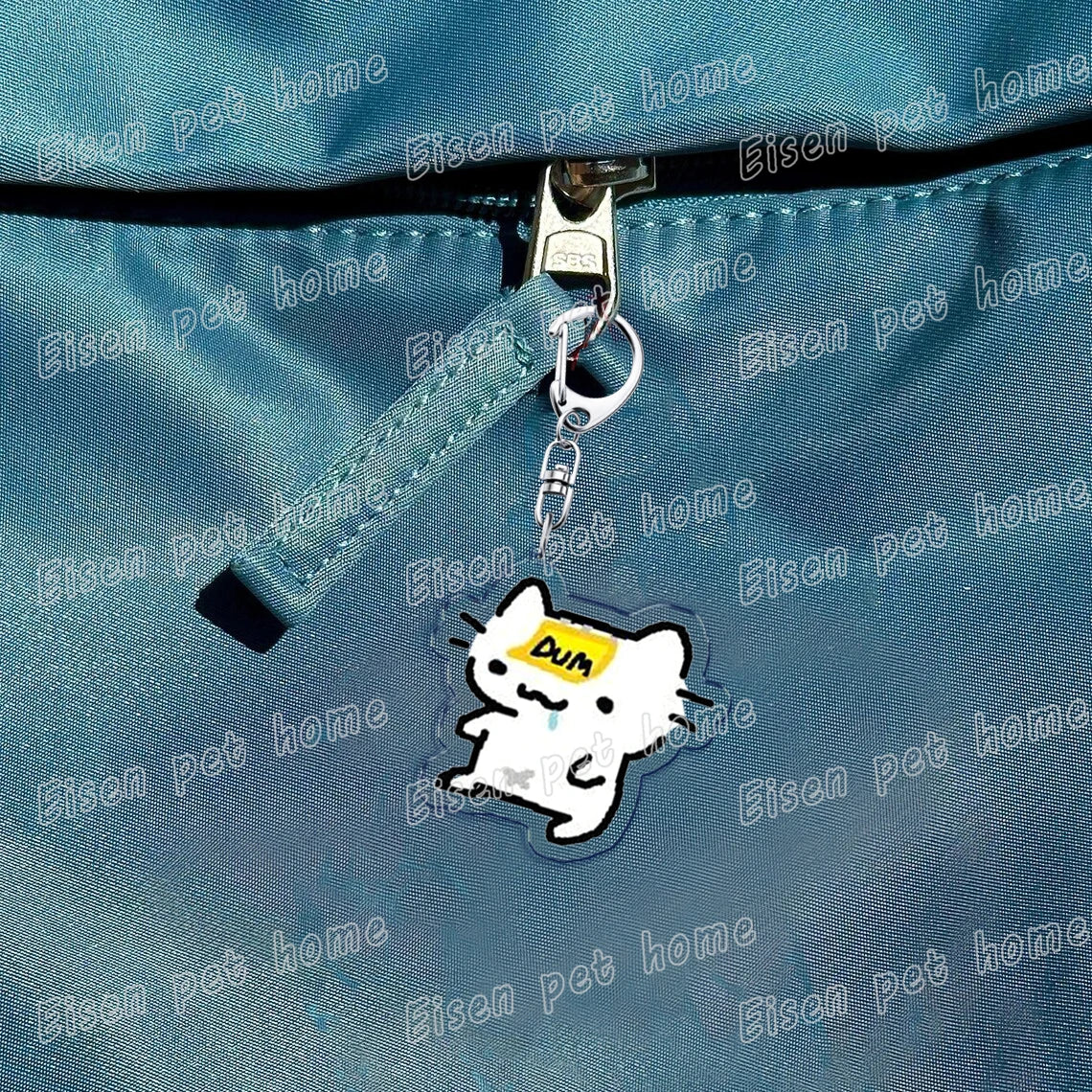 Kawaii Strawberry Cat Keychain – Cute Cartoon Kitten Bag Charm, Funny Meme Gift for Fans - ARTORIA