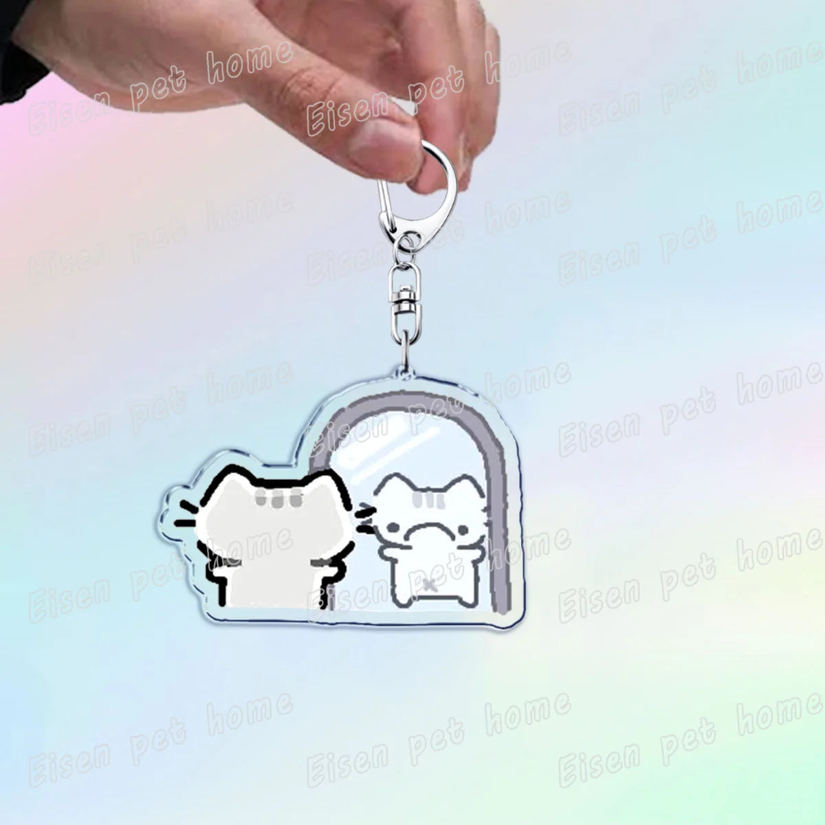 Kawaii Strawberry Cat Keychain – Cute Cartoon Kitten Bag Charm, Funny Meme Gift for Fans - ARTORIA
