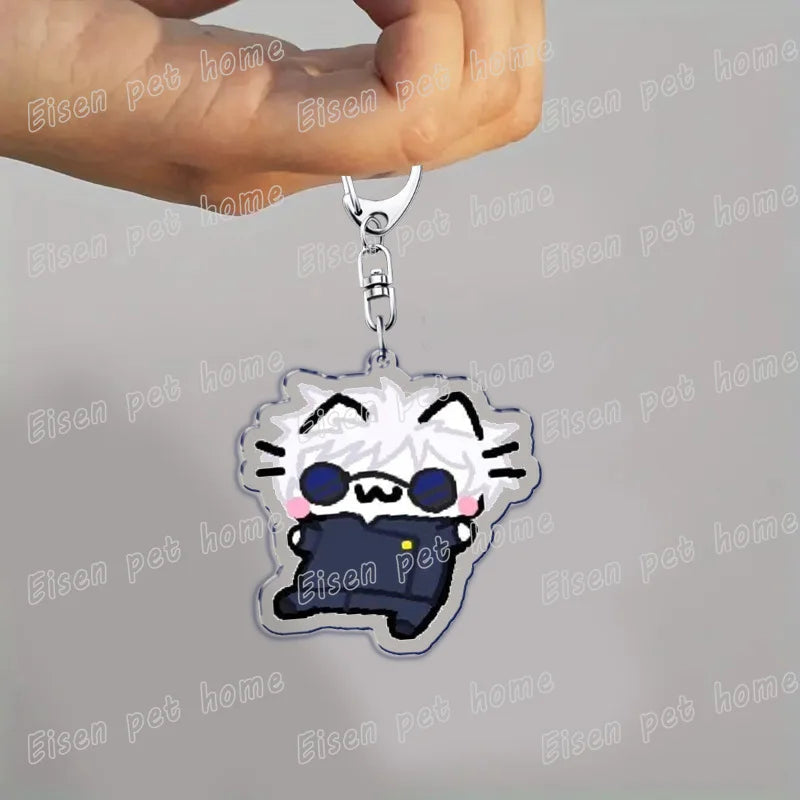 Kawaii Strawberry Cat Keychain – Cute Cartoon Kitten Bag Charm, Funny Meme Gift for Fans - ARTORIA