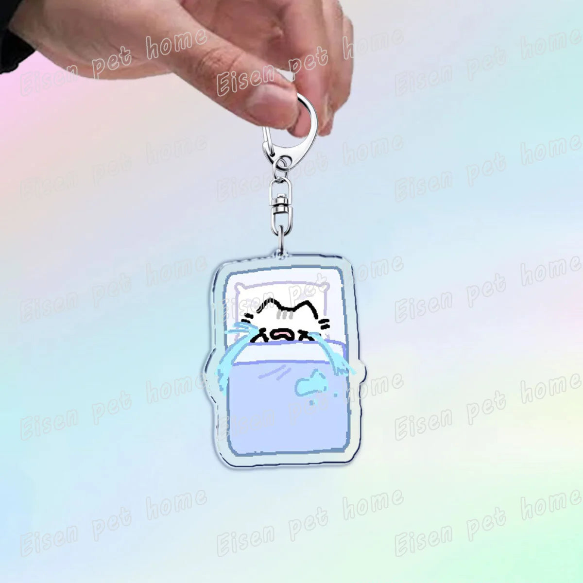 Kawaii Strawberry Cat Keychain – Cute Cartoon Kitten Bag Charm, Funny Meme Gift for Fans - ARTORIA