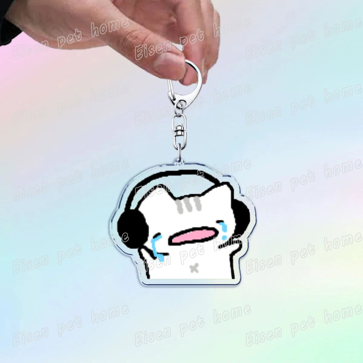 Kawaii Strawberry Cat Keychain – Cute Cartoon Kitten Bag Charm, Funny Meme Gift for Fans - ARTORIA