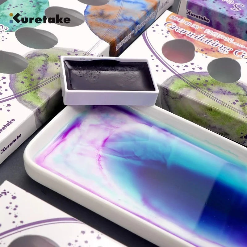 Kuretake Gansai Tambi 2025 Granulating Watercolor Set – 5 Solid Artist Pigments - ARTORIA
