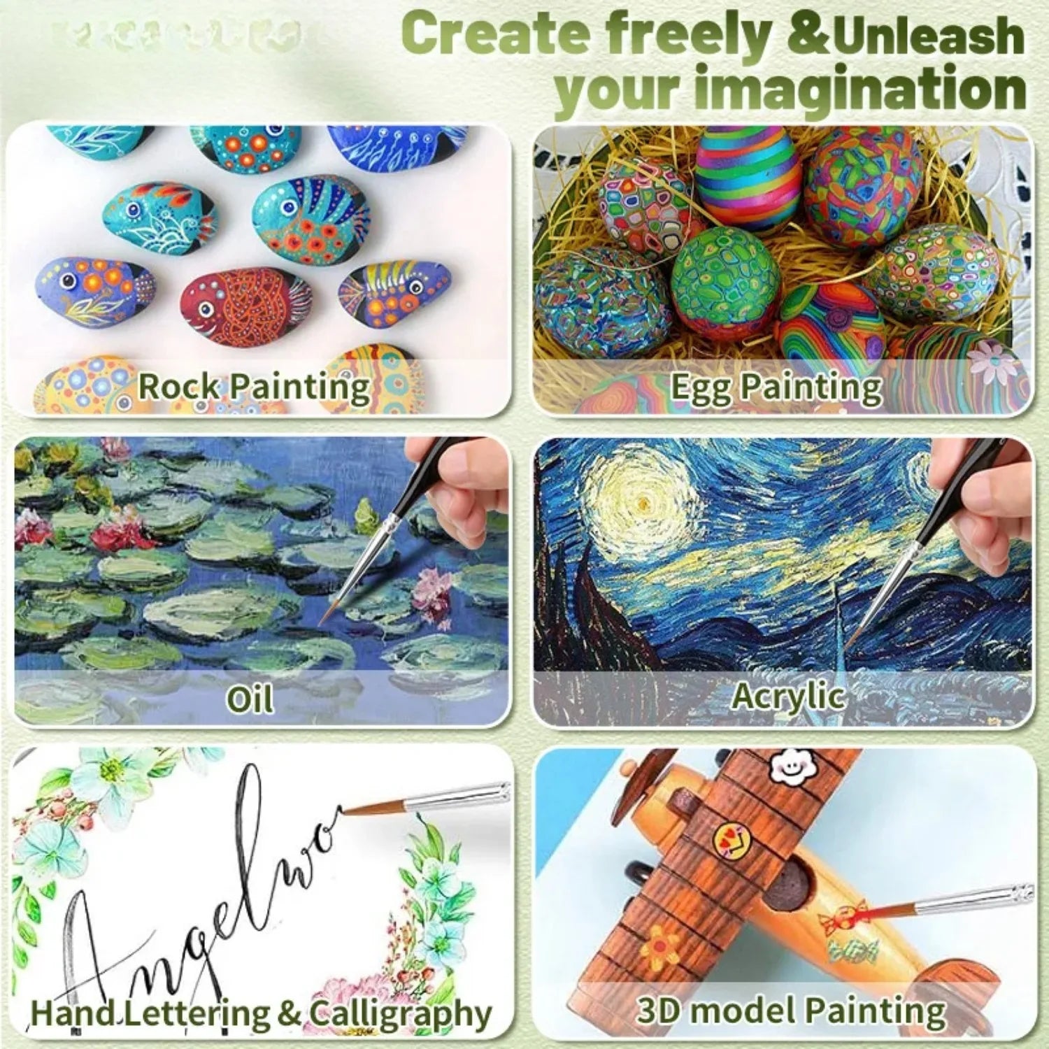 Fine Tip Paint Brush Set – For Acrylic, Models & Miniatures - ARTORIA