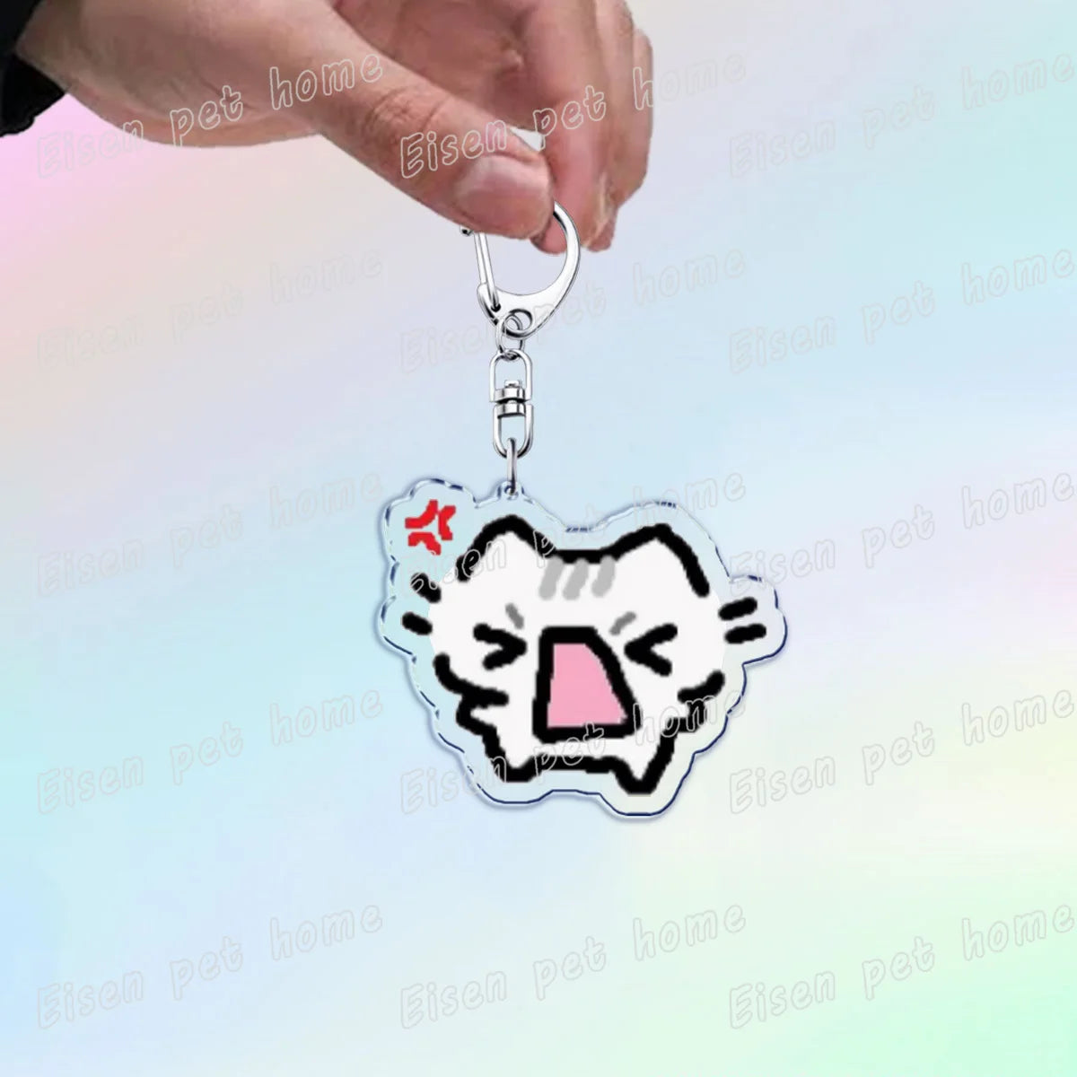 Kawaii Strawberry Cat Keychain – Cute Cartoon Kitten Bag Charm, Funny Meme Gift for Fans - ARTORIA
