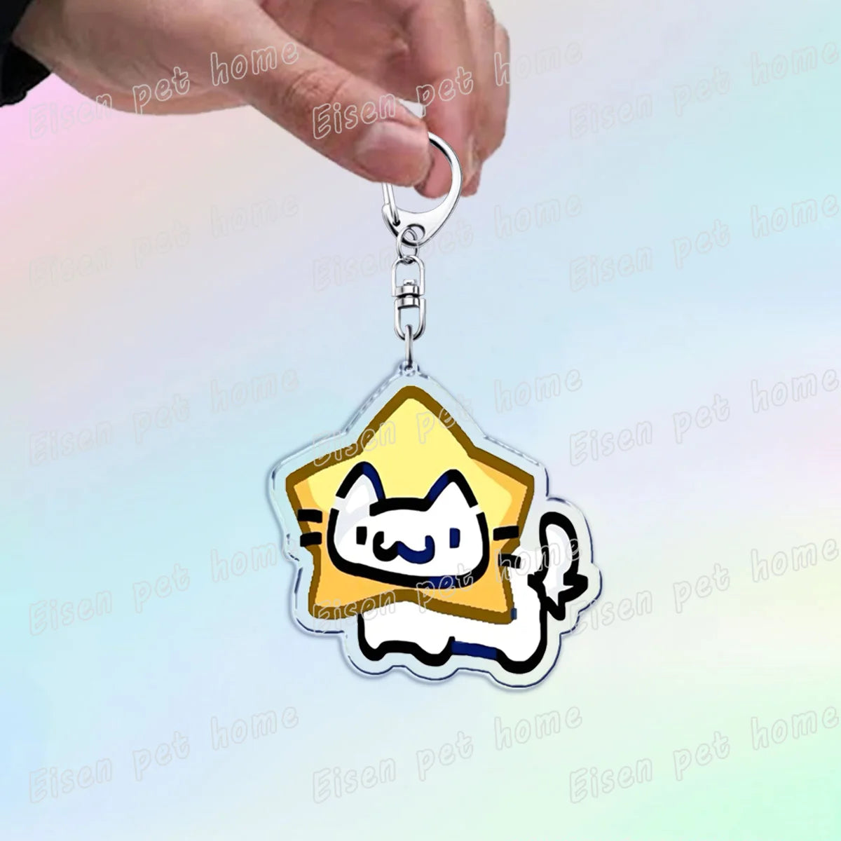 Kawaii Strawberry Cat Keychain – Cute Cartoon Kitten Bag Charm, Funny Meme Gift for Fans - ARTORIA