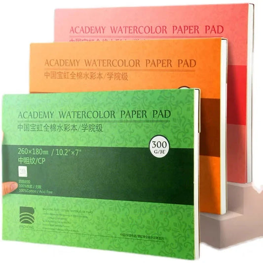 100% Cotton Watercolor Paper Pad – 20 Sheets, 200–300gsm - ARTORIA
