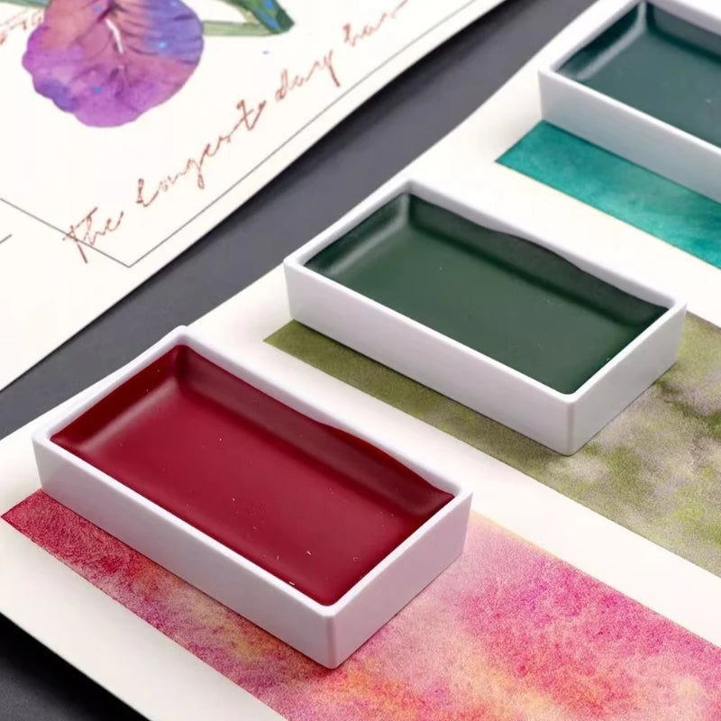 Kuretake Gansai Tambi 2025 Granulating Watercolor Set – 5 Solid Artist Pigments - ARTORIA
