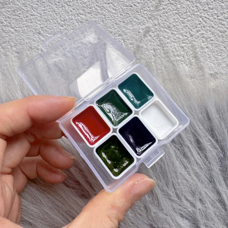 Kuretake Gansai Tambi 2025 Granulating Watercolor Set – 5 Solid Artist Pigments - ARTORIA